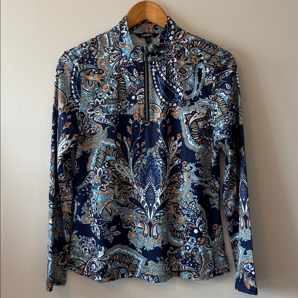 Acegolf’s Paisley Sweater - Blue and Orange